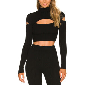 Camila Coelho 'Titus' Black Poly Sweater Size S